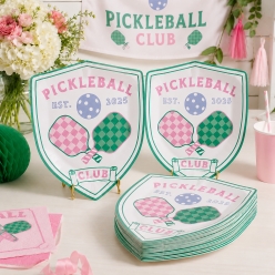 Pickleball Large Shaped Dessert Plates - 8 PK